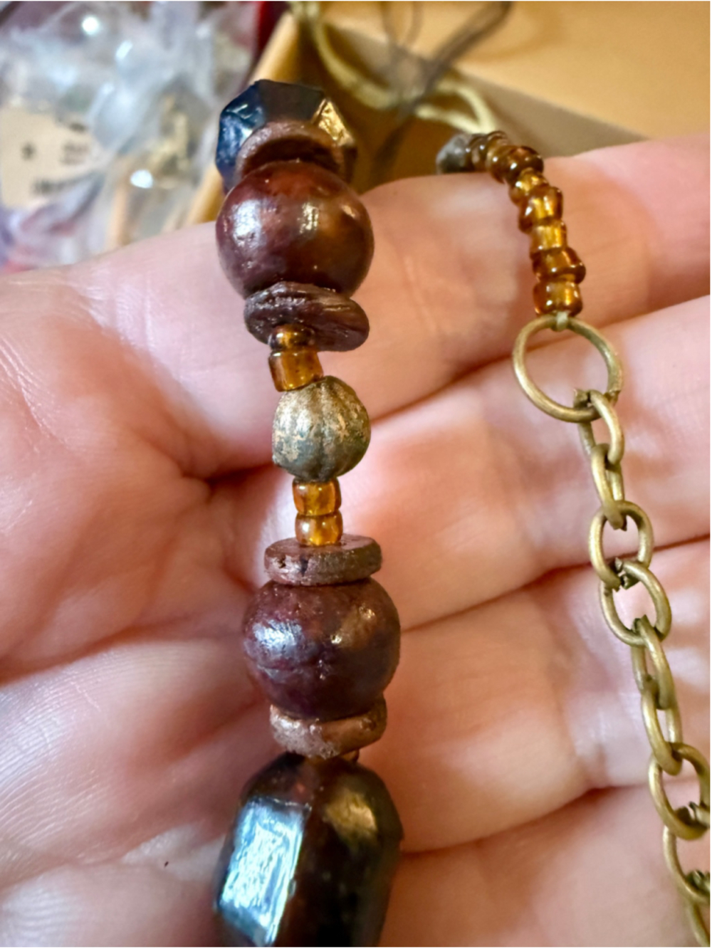 6 pc lot Women's Boho Multi-color Beaded Necklaces wood - Picture 5 of 10